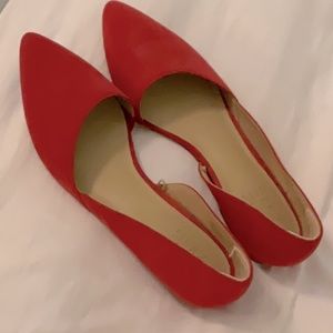 Red flats suede